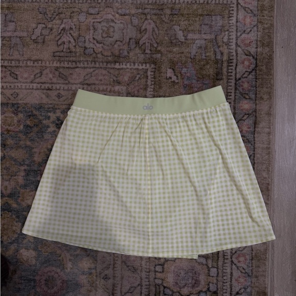 ALO Yoga Dresses & Skirts - ALO Yoga Light Green Checkered Mini Skirt
